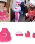 4Pcs Kids Cooking Apron Gloves Hat Set - Chef Kitchen Baking Play Dress Up - Whizmeal : Inspire a healthy you