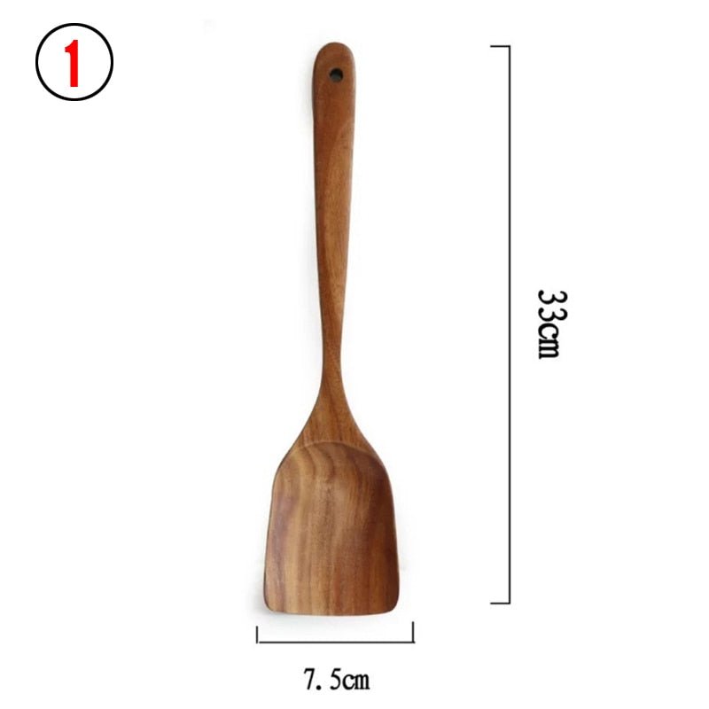 7pcs/set Teak Natural Wood Tableware Spoon - Whizmeal : To inspire a healthy you - rethinking lifestyle with the world of food