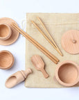 Children's Sensory Montessori Wooden Cutlery Set (8 pcs) - Pretend Play Kitchen For Ages 3+ - Whizmeal : Inspire a healthy you