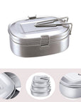 Double Layers Stainless Steel Bento Lunch Food Box Container, XL 1350ml Metal Bento Lunch Box for Kids or Adults with Lockable Clips to Leak Proof - Whizmeal : Inspire a healthy you