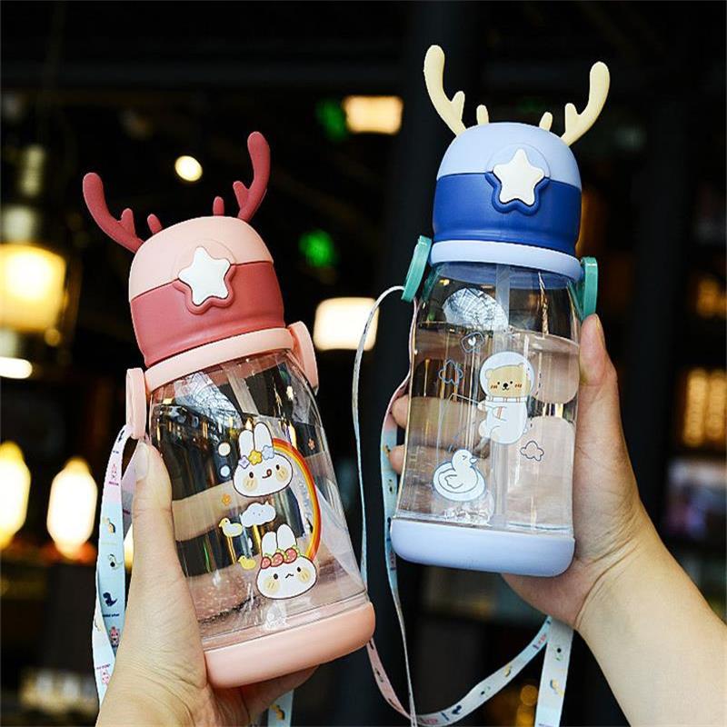 Kids Water Sippy Cup Antler Creative Cartoon Baby Feeding Cups with Straws - Whizmeal : To inspire a healthy you - rethinking lifestyle with the world of food