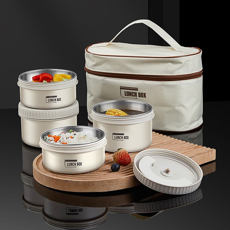 Lunch Box Portable Insulated Lunch Container Set Stackable Bento Stainless Steel Lunch Container - Whizmeal : Inspire a healthy you
