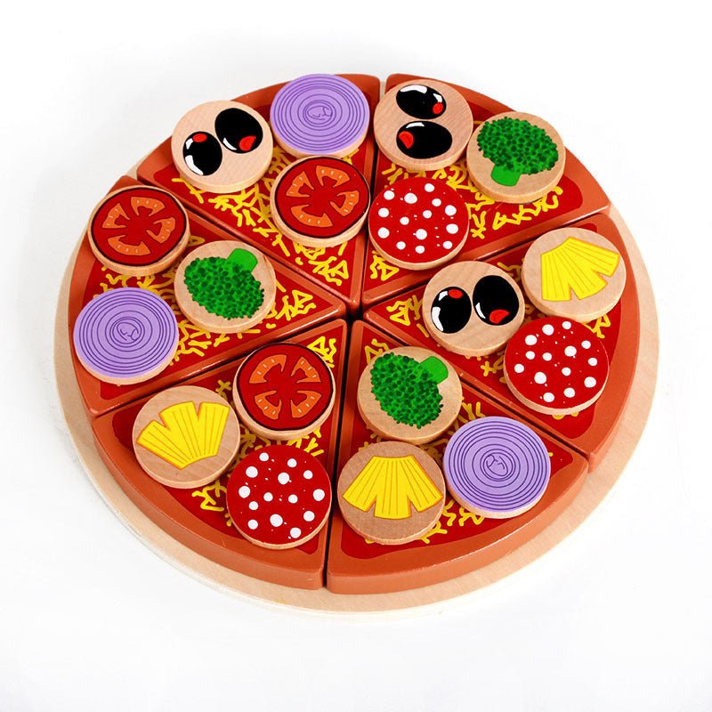 Montessori Pretend Play Pizza Set - Wooden Simulation Mushroom Pizza Toy for 3 Year Old - Whizmeal : Inspire a healthy you