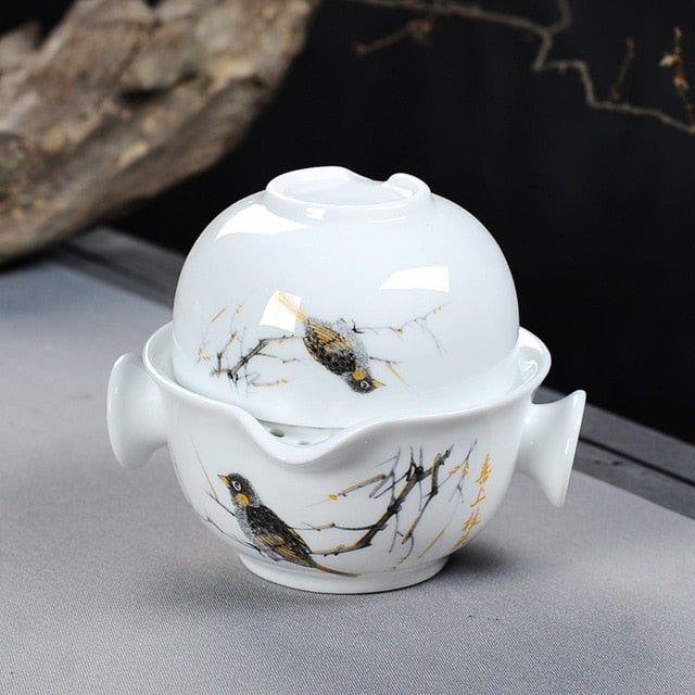 Ceramics Tea set Include 1 Pot 1 Cup, High quality elegant and easy gaiwan,Beautiful and easy teapot kettle,kung fu teaset - Whizmeal : Together we shape a healthier generation