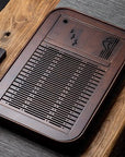Rectangle Tea Tray-Natural Bamboo Wood Tea Plate Set-Water Storage Tea Table Tea Plate Tea Saucer Chinese Tea Set - Whizmeal : Together we shape a healthier generation