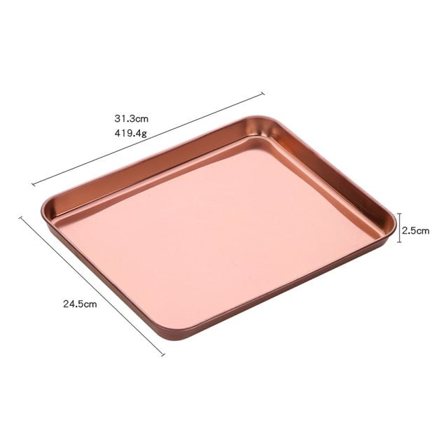 Stainless Steel Rectangular Food Tray (1PC) suitable for Fruit, Barbecue Dish, Tableware Kitchen Accessories - Whizmeal : Together we shape a healthier generation