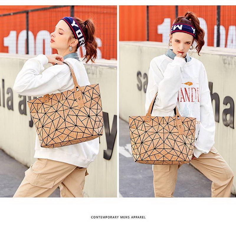 W638 KANDRA Diamond Geometric Cork Backpack Deformation Student School Bags For Teenage Girl Totes Travel Bags Dropshipping - Whizmeal : Together we shape a healthier generation