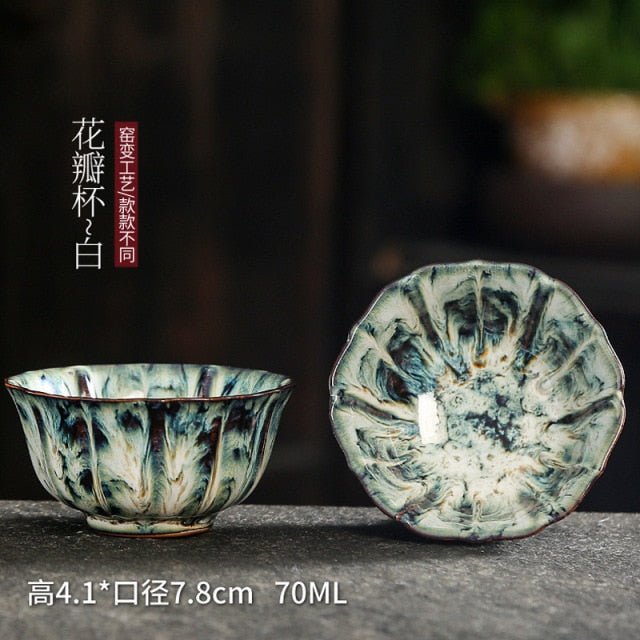 1pc Multicolor Kiln Fambe Porcelain Tea Cup Large Kung Fu Temmoku Glaze Ceramics Japanese Master Teacup Retro Single Tea Cups - Whizmeal : Together we shape a healthier generation