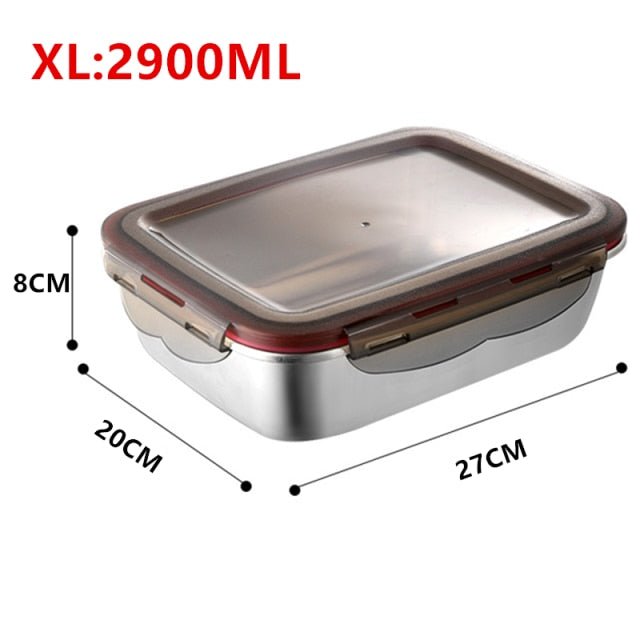 304 Stainless Steel Lunch Box Travel Leakproof Bowls Home Containers Microwave Heating Lunchboxs  Big Capacity Food Lunchbox - Whizmeal : Together we shape a healthier generation