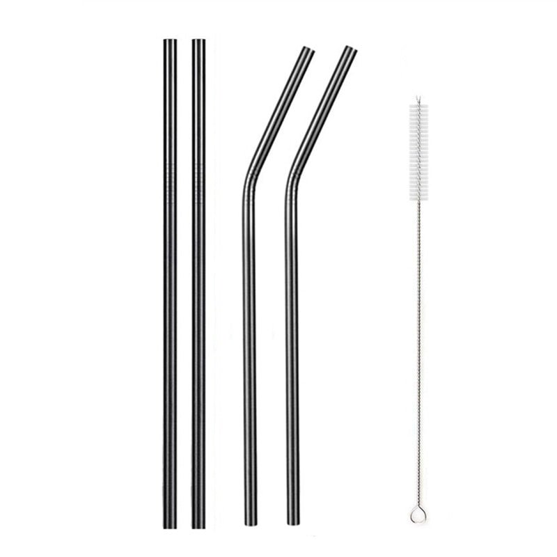 Rainbow Color Reusable Metal Straws Set with Cleaner - Whizmeal : To inspire a healthy you - rethinking lifestyle with the world of food