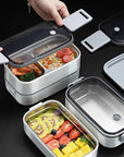 Stainless Steel Bento Box Lunch Box For Kids Adult. Eco-Friendly Meal Prep Food Container Storage For School or Work - Whizmeal : Inspire a healthy you