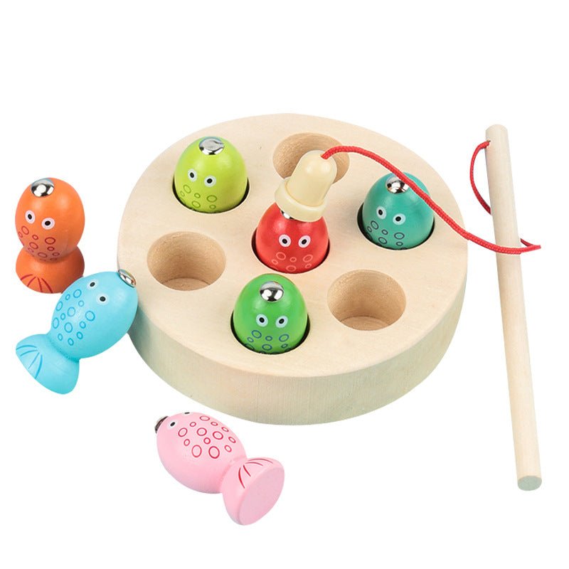 Wooden Children Magnetic Fishing Toy With Wooden Fishes - Magnetic Fishing Game For Toddlers And Kids Ages 1+ - Whizmeal : Inspire a healthy you