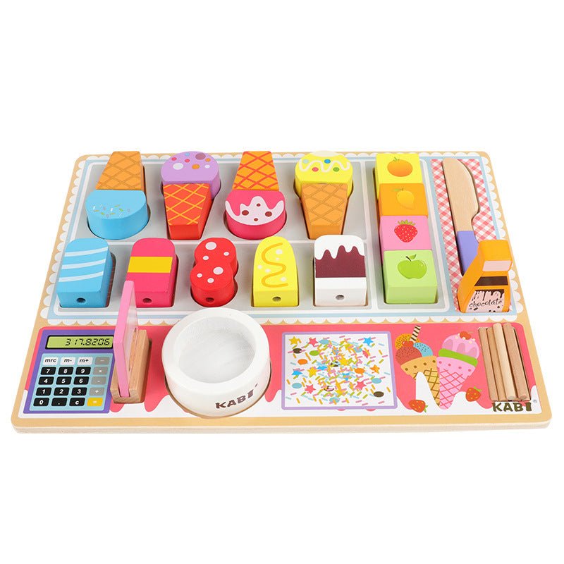 Wooden Children's Play House Ice Cream Candy Cart Toy Little Girl Push Ice Cream Ice Cream Cart Kitchen Set - Whizmeal : Inspire a healthy you