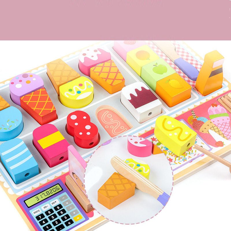 Wooden Children's Play House Ice Cream Candy Cart Toy Little Girl Push Ice Cream Ice Cream Cart Kitchen Set - Whizmeal : Inspire a healthy you
