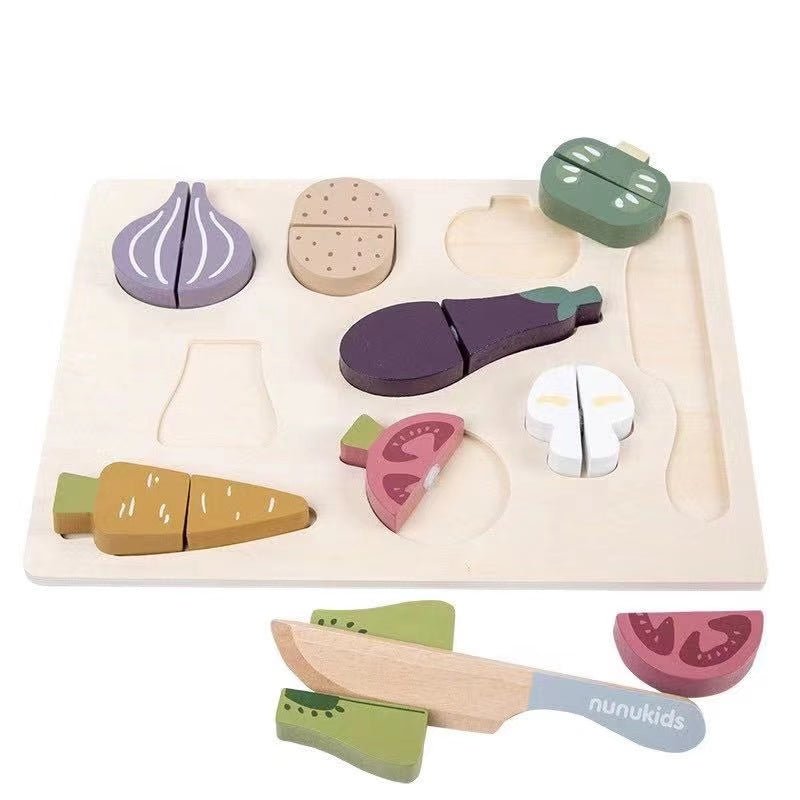 Wooden Cutting Vegetables Puzzle, Pretend Play Toys For Kids Ages 2+ - Whizmeal : Inspire a healthy you
