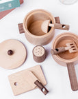 Wooden Mini Kitchen Stove Top Accessory Set - Pots and Pans, Montessori Cooking Playset - Whizmeal : Inspire a healthy you