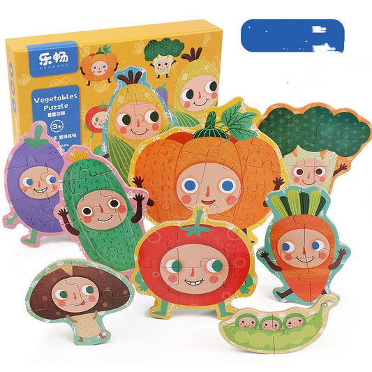 Wooden Toddler Vegetables / Fruit Jigsaw Puzzles Montessori Sensory Toys for 1 2 3 4 Year Old Boy Girl Preschool Learning Resources Activities Educational Fun Game - Whizmeal : Inspire a healthy you